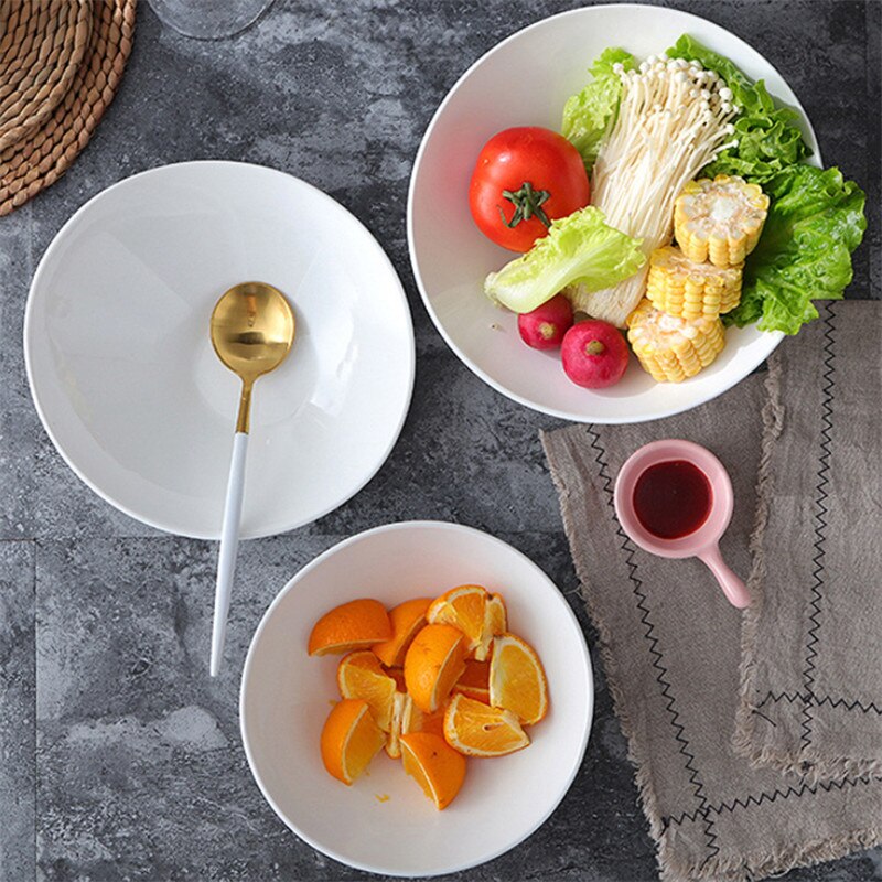 Irregular White Porcelain Salad Snack Bowl Serving Dish Tableware Ceramic Oblique Microwave Oven Rice Noodle Bowl