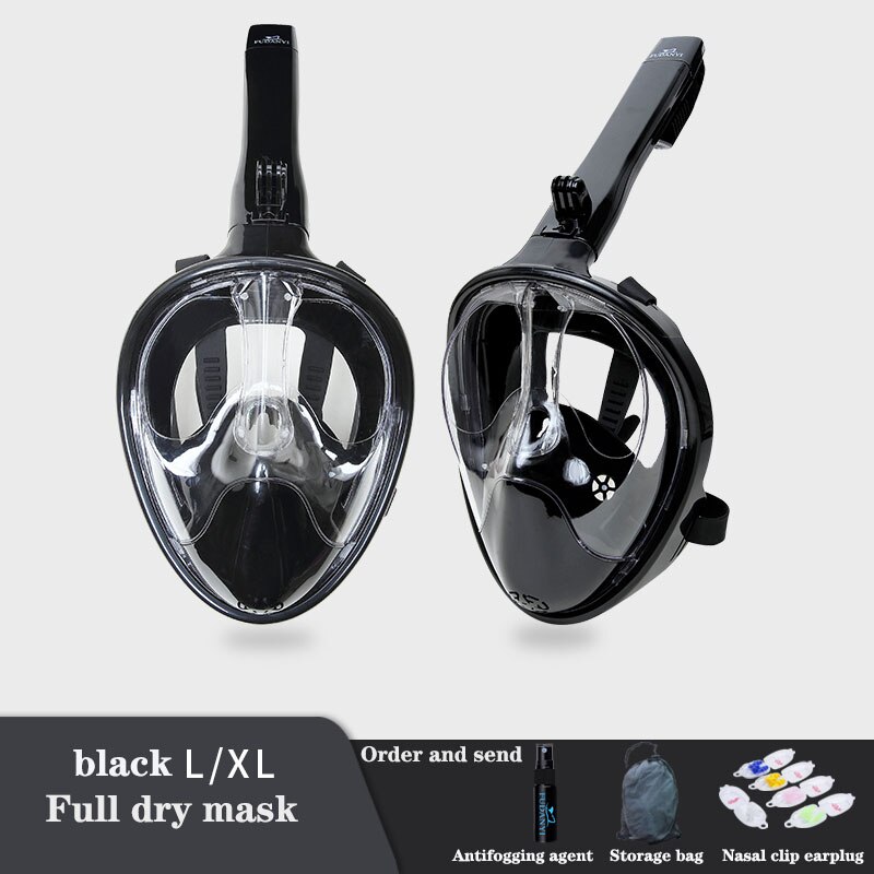 Diving Mask Underwater Scuba Anti Fog Full Face Diving Mask Snorkeling Set Fully Dry Breathing Tube Scuba Diving Mask: color 02