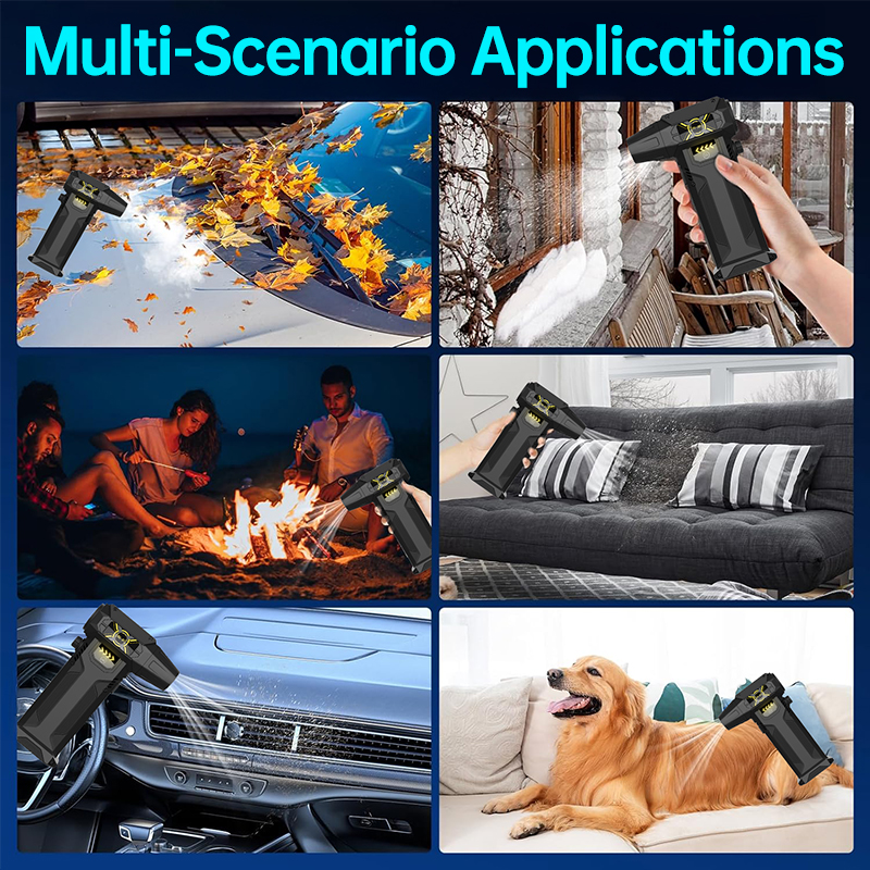 200000 Souffleur d'air électrique RPM, ventilateur turborétique, moteur sans balais, ventilateur puissant à grande vitesse, chargement USB, collecteur de poussière puissant