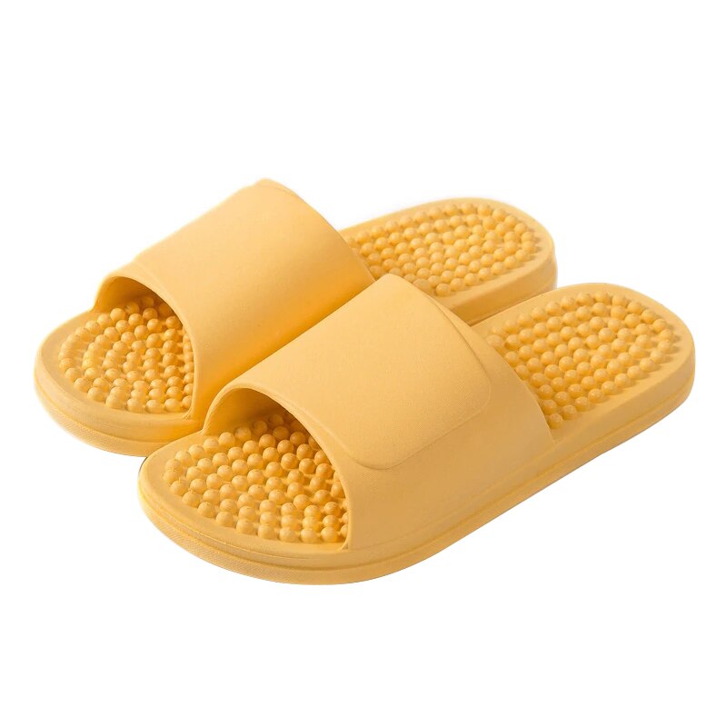 Massage Slippers Indoor Non-Slip Slippers Unisex Solid Zachte Bodem Paar Slippers Thuis Sandalen Mannen Massage Punt: yellow / 40-41