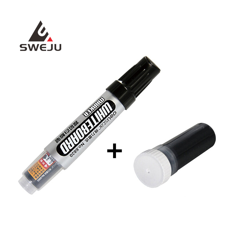 1pcs Whiteboard + 1 bottle ink set Refill-replaceable Whiteboard Markers Pen Dry White Board Pen Office School Supplies