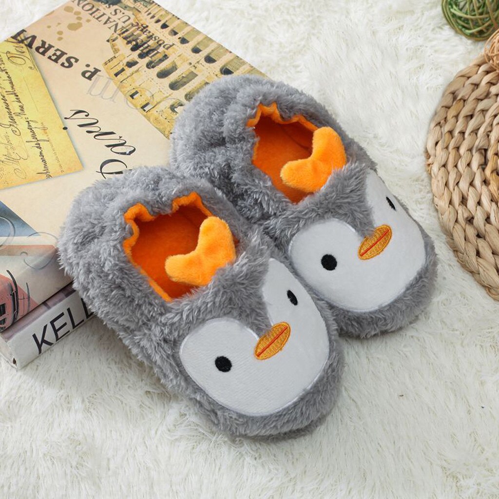 Chaussures chaudes à semelles souples pour bébés, pantoufles imprimées de dessins animés, pour garçons et filles,