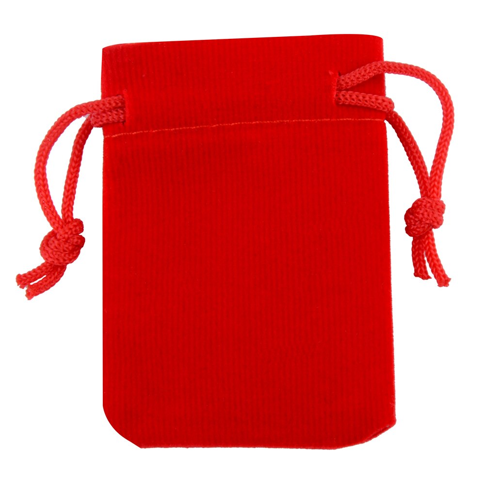 10 sztuk/partia 5*7cm kolorowe aksamitne torebki opakowania biżuterii wyświetlacz sznurkiem pakowania torby i torebki na prezenty: czerwony