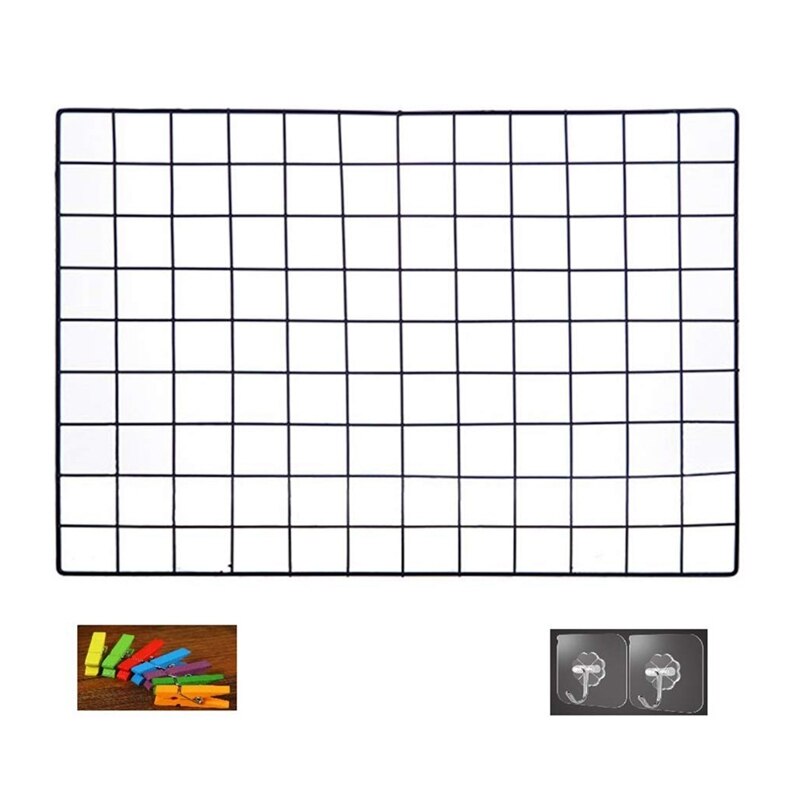 Diy galler foto vägg, multifunktionell väggmonterad ins mesh display panel, wall art display arrangör, memo board, med krok, färg wo: Default Title