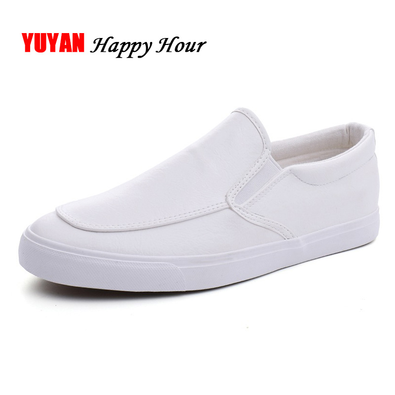 Män loafers mjukt läder herrskor slip-on platta loafers casual manliga svarta vita skor  a1187