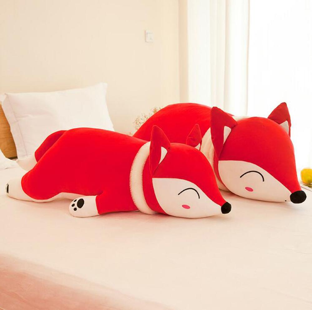 Peluche renard étreindre animaux oreillers jouets en peluche décoratif oreiller canapé décorations Super doux coussin rouge