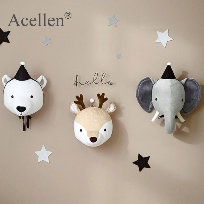 Enfants chambre décoration 3D animaux têtes pépinière chambre décoration éléphant cerf licorne tête tenture murale décor pour chambre d'enfants