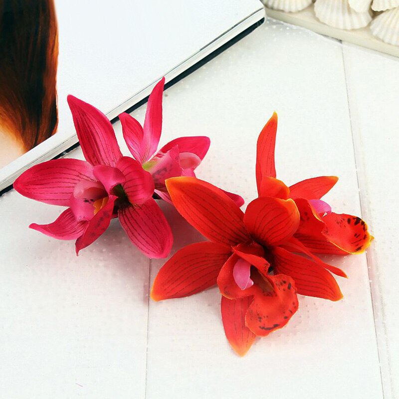 Pinzas para el pelo con flores de orquídeas hawaianas, pasador Multicolor para novia, flor Tropical para playa, boda, , horquilla, accesorio
