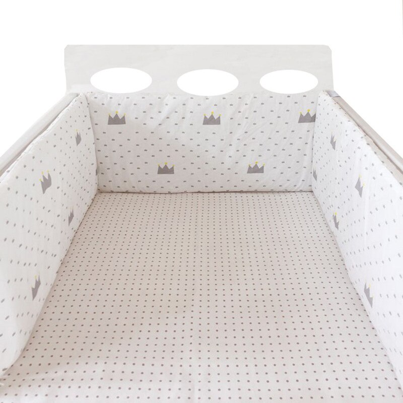 2M Baby Bed Wieg Bumper U-vormige Afneembare Rits Katoen Pasgeboren Bumpers Baby Veilig Hek Lijn Bebe cot Protector Unisex: NO4  200cm X 30cm