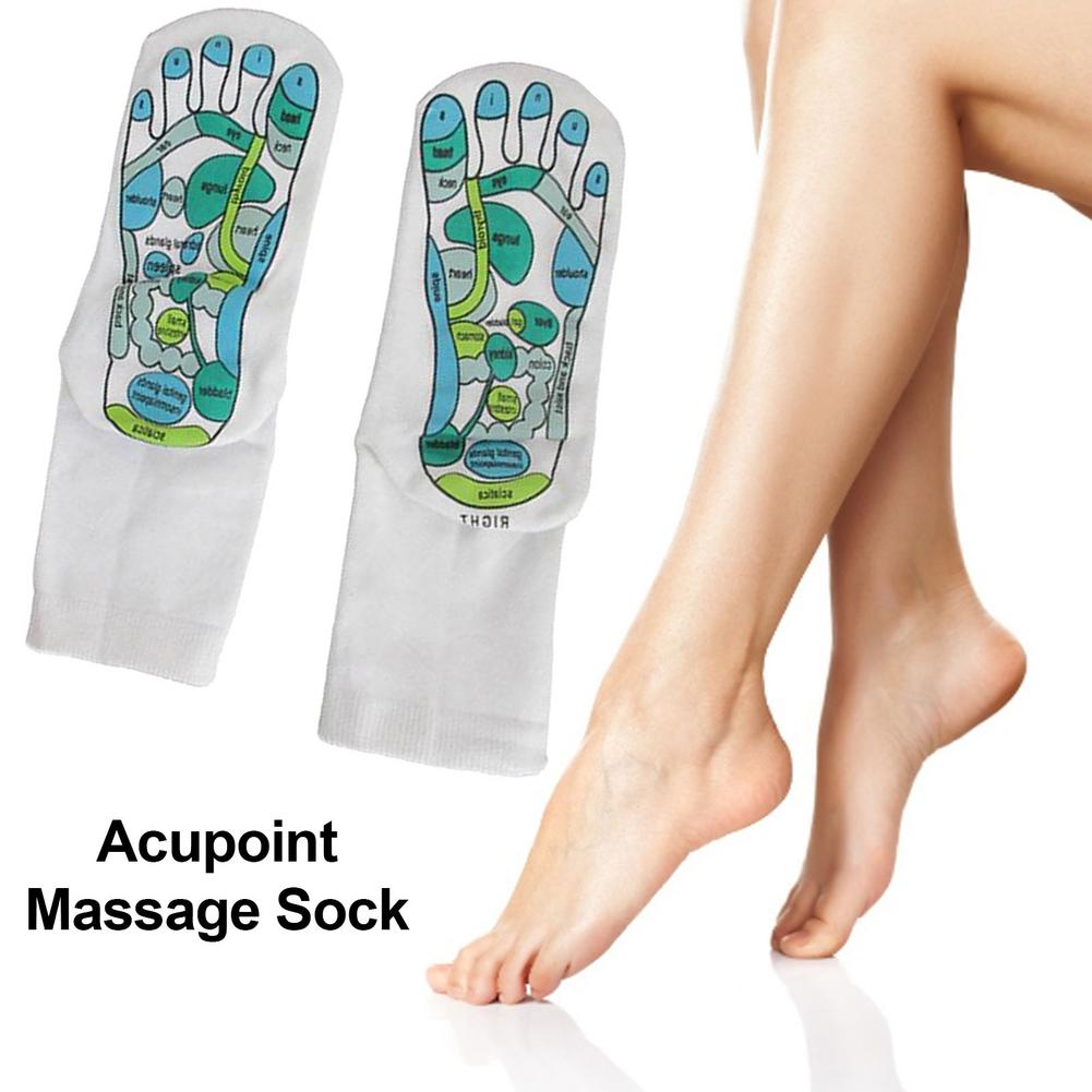1 Paar Acupressuur Sokken Fysiotherapie Massage Verlichten Vermoeide Voeten Reflexologie Sokken Voet Punt Sokken Volledige Engels Illustratie