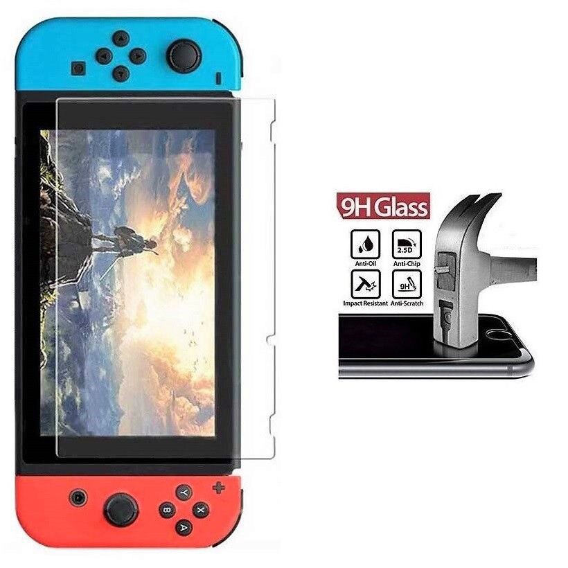 OSTENT 2 x Gehärtetem Glas Screen Protector Film Abdeckung Haut Schutz für Nintendo Schalter Konsole