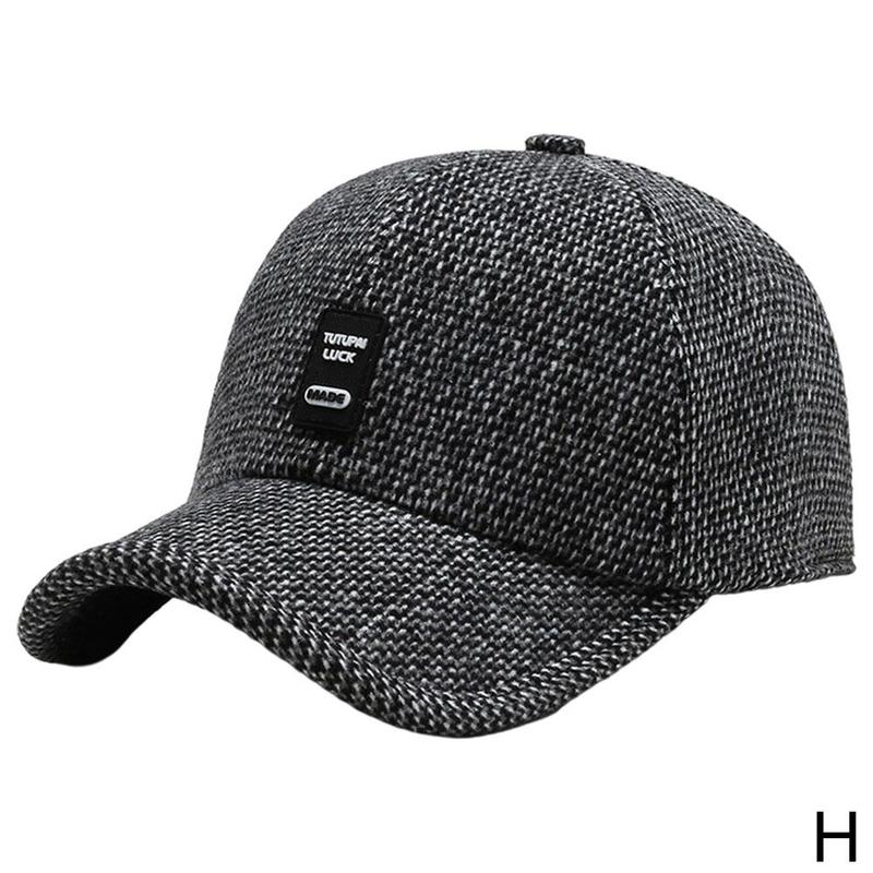 Men Winter Baseball Hat With Earflaps Cap Keep Warm Cap Baseball Fitted Ear Adjustable Outdoor Hats Sports Thick X6t3: H