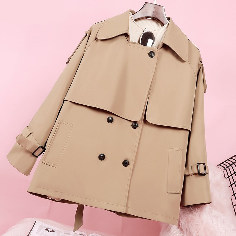 Aelegantmis kvinnor lång trenchcoat höst vinter vintage skärp dubbelknäppt khaki trench ytterkläder slim kontorsrock