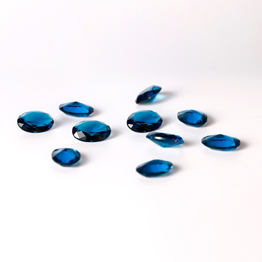 8.5-9ct Peacock Blue Sapphire 13x18MM Oval Loose Gemstone DIY Jewelry Accessories 10 pcs/set