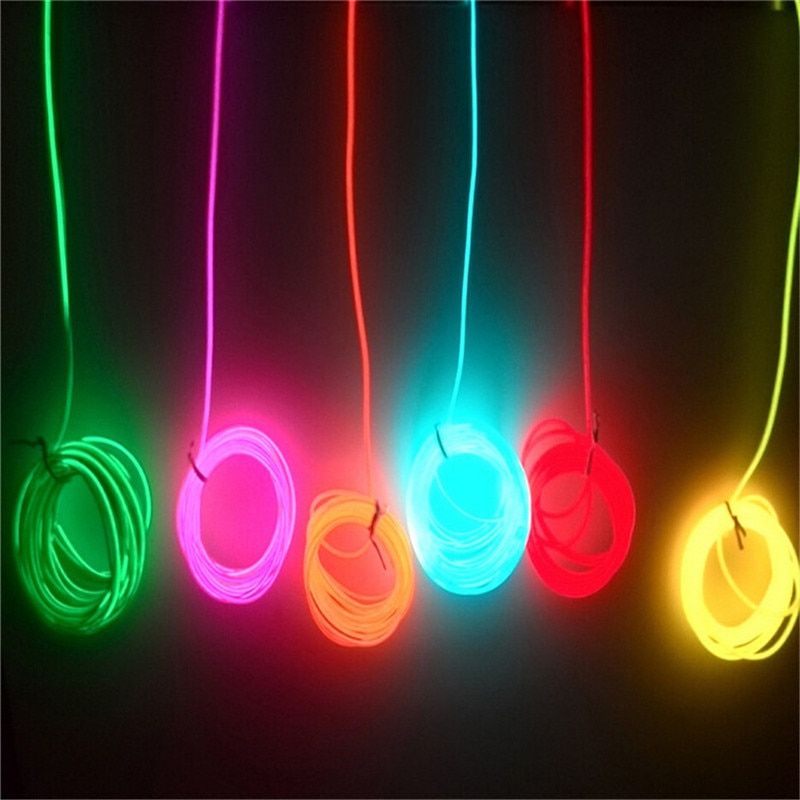 113 Cm Neon Light Glow El Wire Rope Tape Kabel Strip 3V Led Koude Lights Schoenen Kleding Auto Versieren lampen