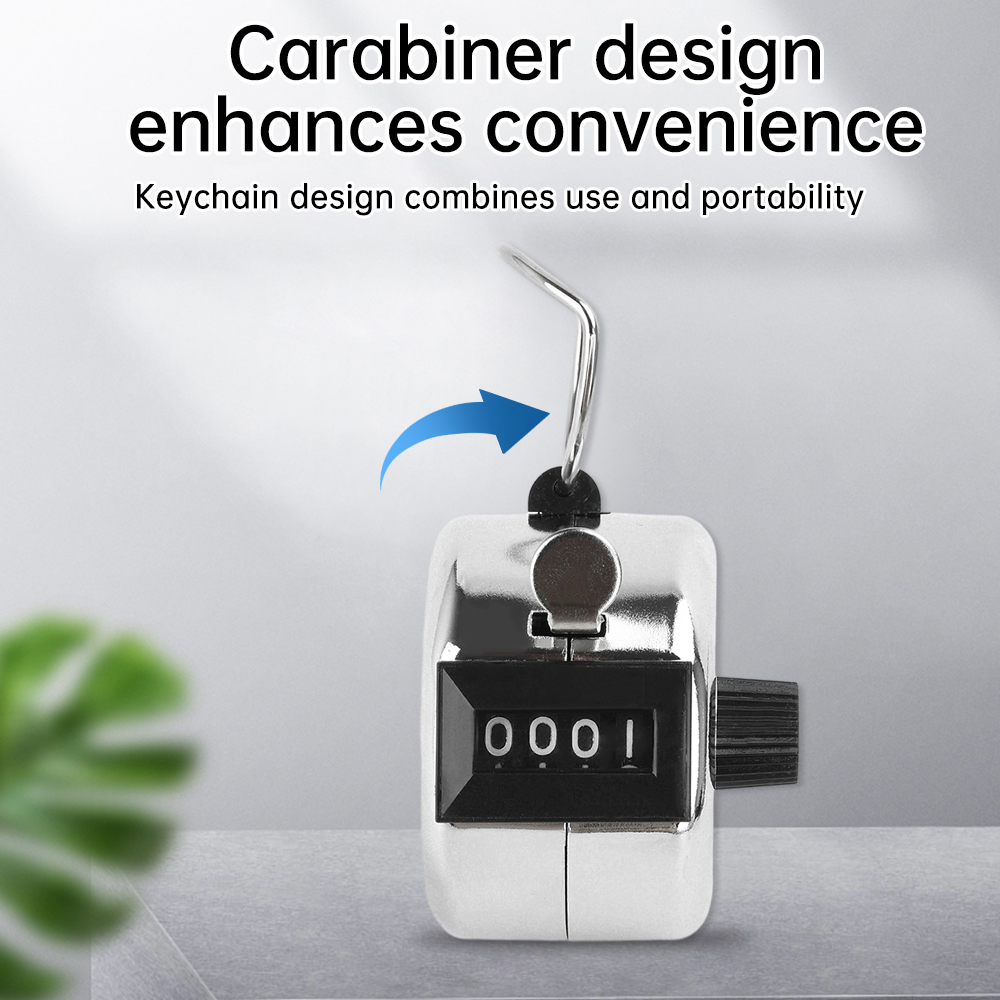 Manual Mechanical Metal Digital Tally Counter 0-9999 Stainless Steel Housing Base Clicker Counters No Batteries Required