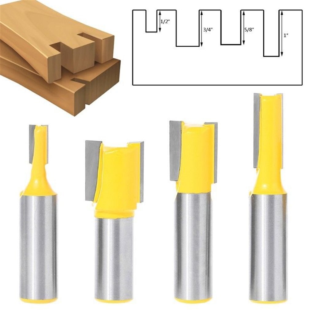 8mm skaft trimming carve router bit træbearbejdningsværktøj t-slot træ dobbeltkantet lige kniv hårdmetal ende møller