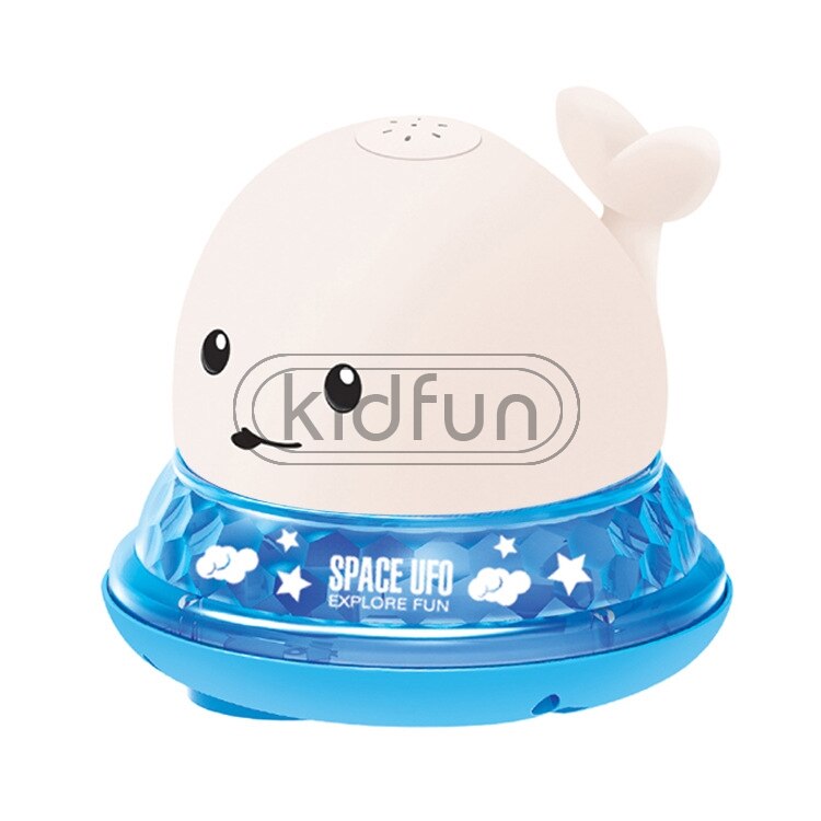 Baby Bath Toys Spray Water Whale LED Light Up Bath Toys for Kids Electric Whale Induction Water Spay Ball Bathroom Bathtub Toys: White Base no Box