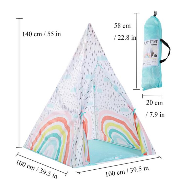 Children Toys Tent Game House Indian Portable Triangle Teepee For Kids Indoor Dry Pool Activity Playhouse Princess Castle Wigwam: Red