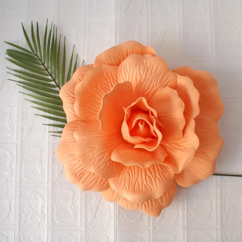 Grote Bruiloft Decoratie Rose Pe Foam Bloem Achtergrond Muur 3d Grote Bloem Simulatie Platte Bodem Rose Kunstbloem: Bordeaux