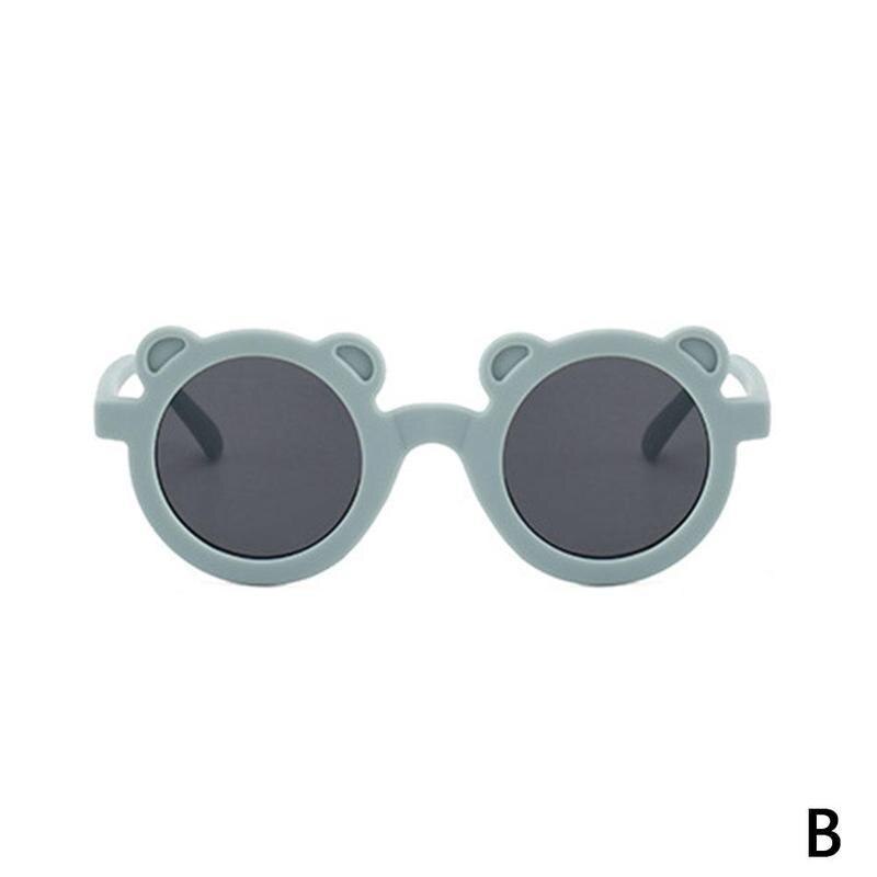 Mooie Leuke Kinderen Zonnebril Beer Vorm Frame Beat Bril Jongen Leuke Ronde Baby Voor Kinderen Brillen Straat Shades W2O7: B