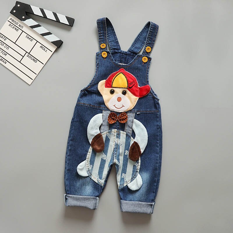 IENENS Baby Infant Boys Loose Denim Dungarees Long Pants Child Girls Trousers Boy's Jeans Overalls Kids Boy Girl Jumpsuit 1-3Y: 3T