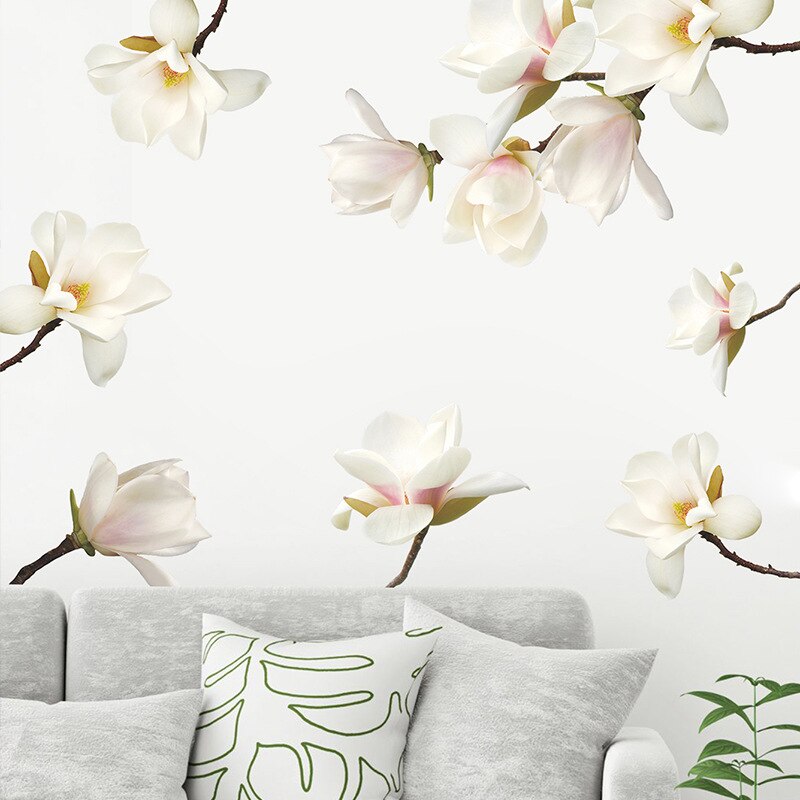 Warm 3d Lotus Muurstickers Bloemen Decoratie Woonkamer Slaapkamer 3d Bloemen Behang Home Muur Decor Verwijderbare Muurstickers