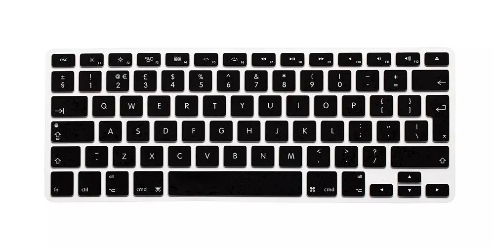 Voor imac siliconen laptop notebook beschermer euro eu engels computer toetsenbord cover voor macbook air pro retina 13 15: Zwart