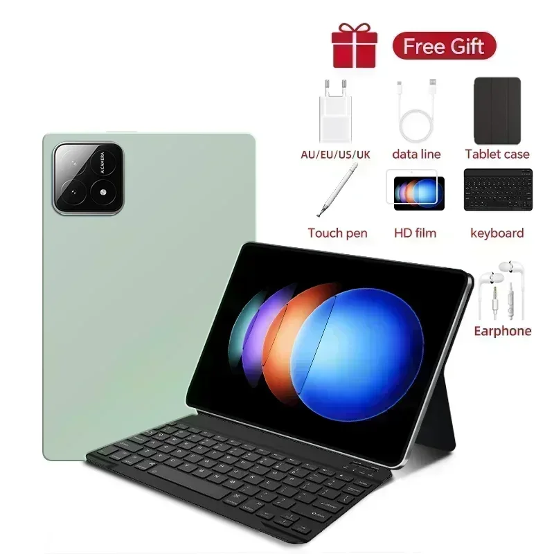 2025 Pad 7S Pro Global Mi 11 inch tablet Android 14 22GB 2TB Snapdragon 8 Gen2 4K HD 5G WIFI Bluetooth WPS 20000mAh tabletten Tab: 12.4 / Rood