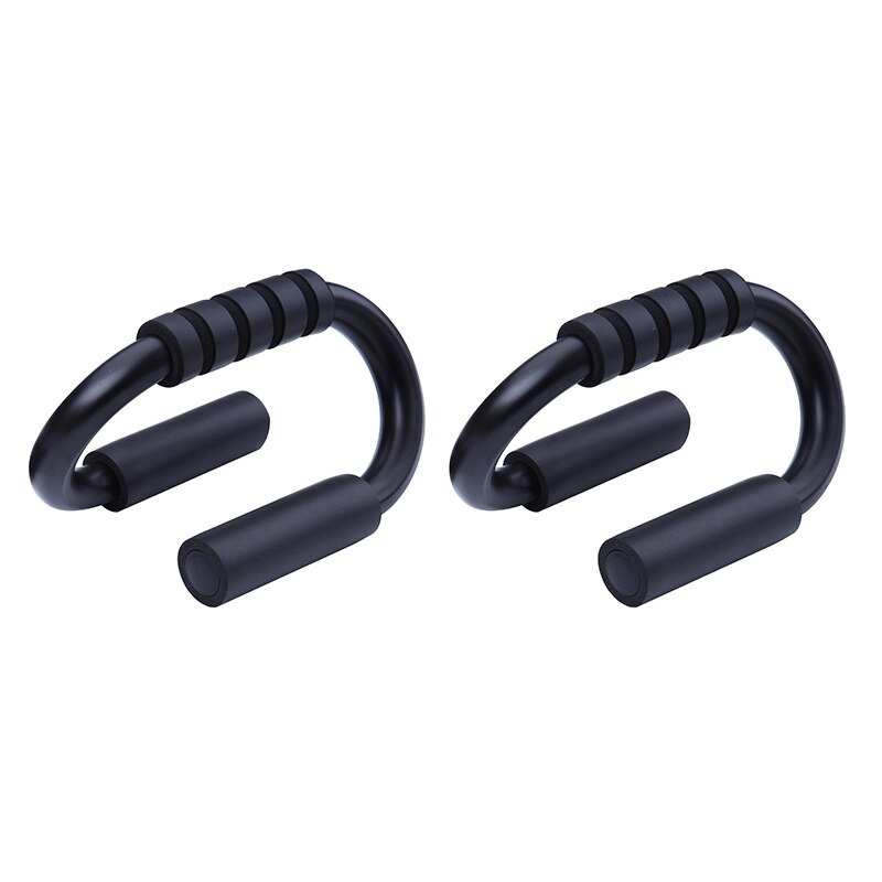 S-shaped Push Ups Stand Home Fitness Equipment Pectoral Muscle Training Device Push Up Support Equipment Body Black