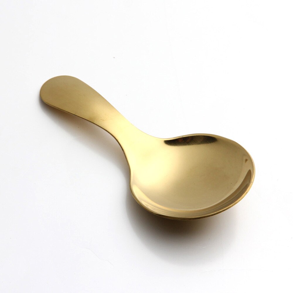 Cute Stainless Steel Spoon Short Handle Sugar Salt Spice Spoon Condiment Tea Coffee Scoop Small Kids Spoon Kitchen Tools: 1