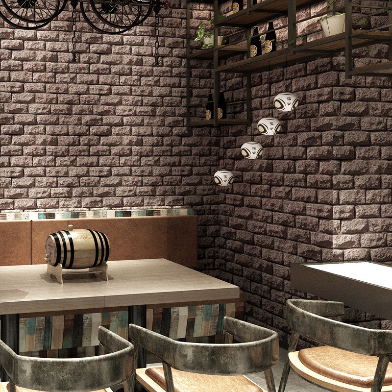 Brick Pattern Wallpaper Retro Nostalgic Simulation Stereo Marble Antique Brick Stone Bar Restaurant Background Wall Wallpaper