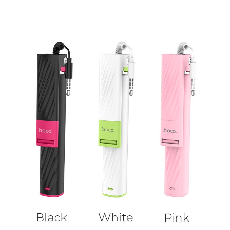 Wired Selfie Stick - 64cm Extended - 19cm Folded - Aluminum - for Smartphones & Cameras