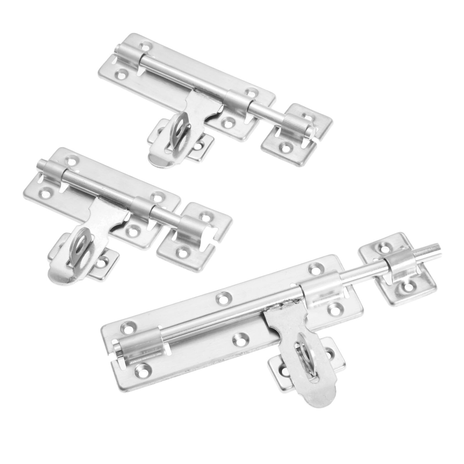 DRELD 4" 6" 8" Stainless Steel Door Latch Window Drawer Cupboard Lock Barrel Bolt Latch Padlock Clasp Set Furniture Hardware