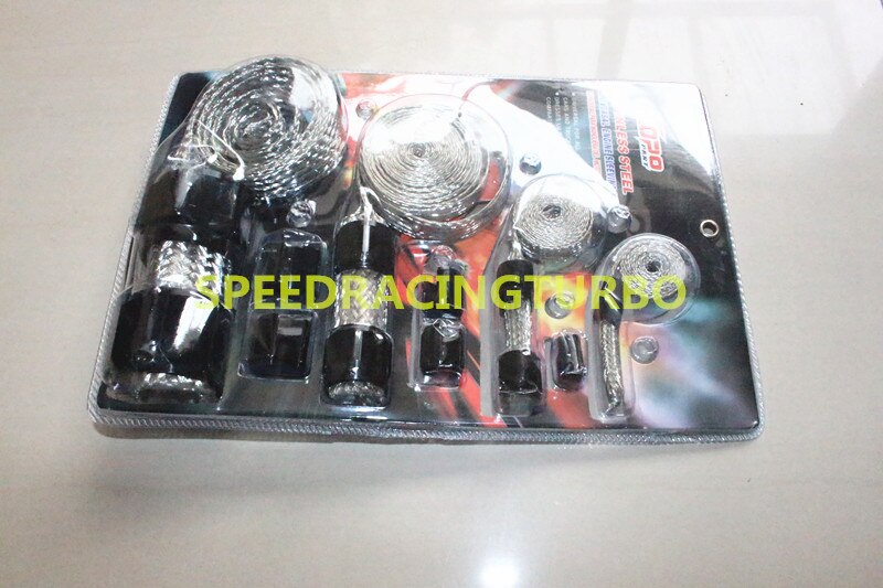 STAINLESS BRAIDED ENGINE/VACUUM/FUEL/HEATER/OIL LINE DRESSUP HOSE SLEEVE BLACK Grandado