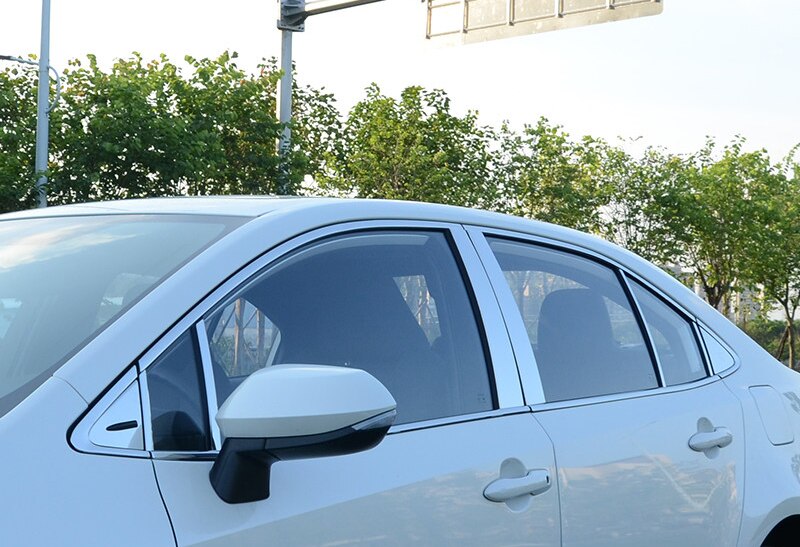 Stainless Steel Car-Styling Accessories Whole Kit Window Sill Pillars Guard Cover Trims for Toyota Corolla Sedan E210