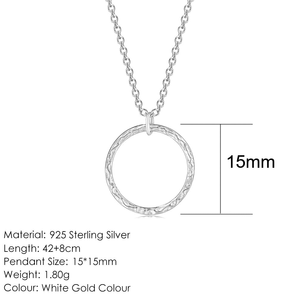 Mobuy 14K Vergulde 925 Sterling Zilveren Ketting Voor Vrouwen Hamer Patroon Hanger Fijne Sieraden Choker Ketting Vrouwen sieraden