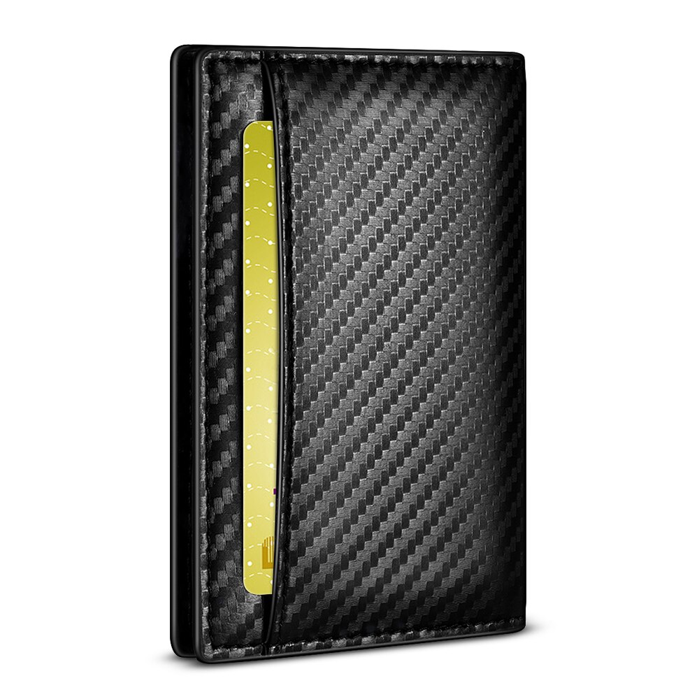 NewBring porte-monnaie porte-carte d'identité en Fiber de carbone noir pour hommes