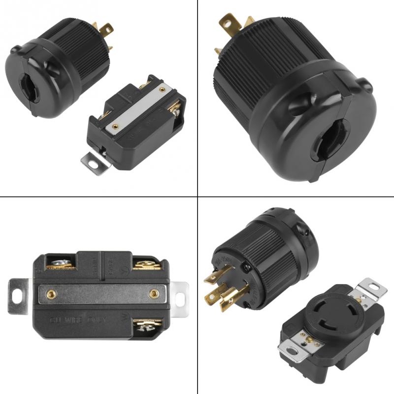 Twist Lock Electrical 3 Pin Plug Receptacle Connector Male & Female NEMA L6-30P L6-30R 30A 250V