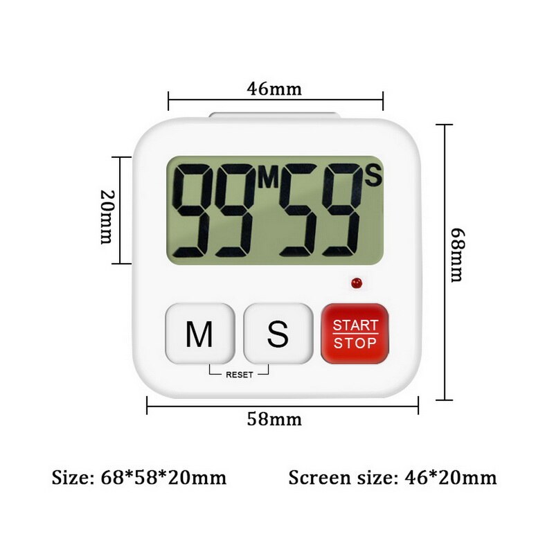 Timer Digital LCD Countdown Stopwatch Cooking Timer With Magnetic Backing Stand 99 Minute Sports Study Alarm Clock Time#1: Default Title