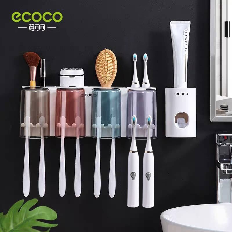 ECOCO Toothpaste Dispenser Wall-Mounted Automatic Toothpaste Squeezer Toothpaste Holder For Wall Hanging Bathroom Accessories