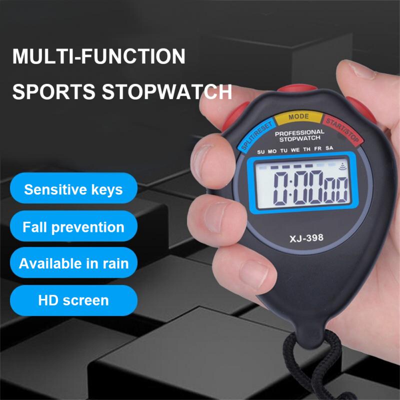 Digital Sport Stopwatch Timers Handheld Waterproof Chronograph Stopwatch LCD Timer Counter With Strap Kitchen Timer