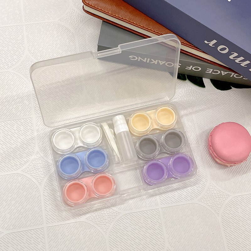 6 Paar Contact Lens Box Transparante Multi-Paar Contact Lens Storage Box, multi-Linked Contact Lens Bescherming Doos: transparent  mixing