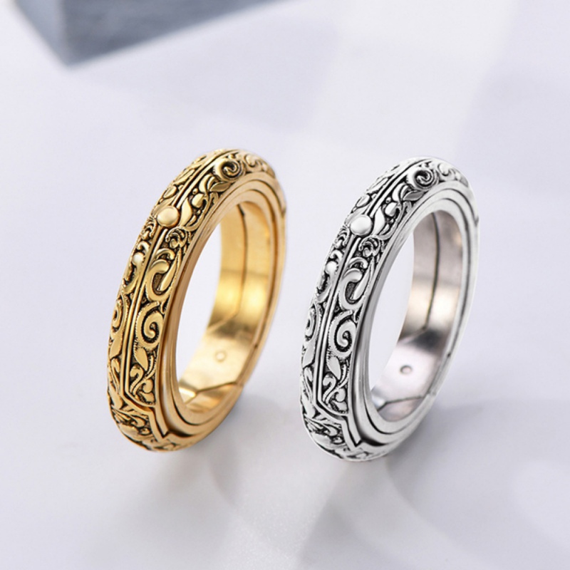 Rotatable Basic Ring Complex Shapes For Men Ring Valentines For Casual Male Jewelry Beauty Decorations Supply