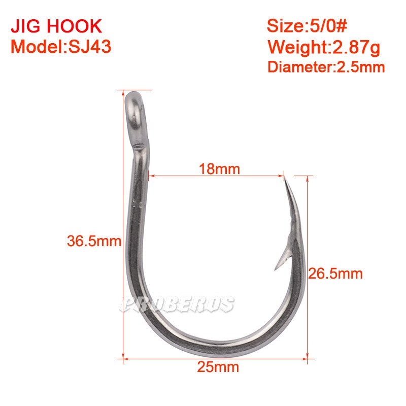 5/10Pcs Sea Fishing Stainless Steel Fish Hook Steel Barbed In Fly Hooks Worm Pond Fishing Bait Holder Jig Hole Pesca: Red