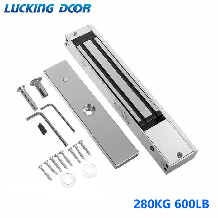 Magnetic Electric Lock Electromagnetic Door Lock DC 12V Single Door Lock Holding Force 60KG-350KG for access Control system: 280kg 600lbs