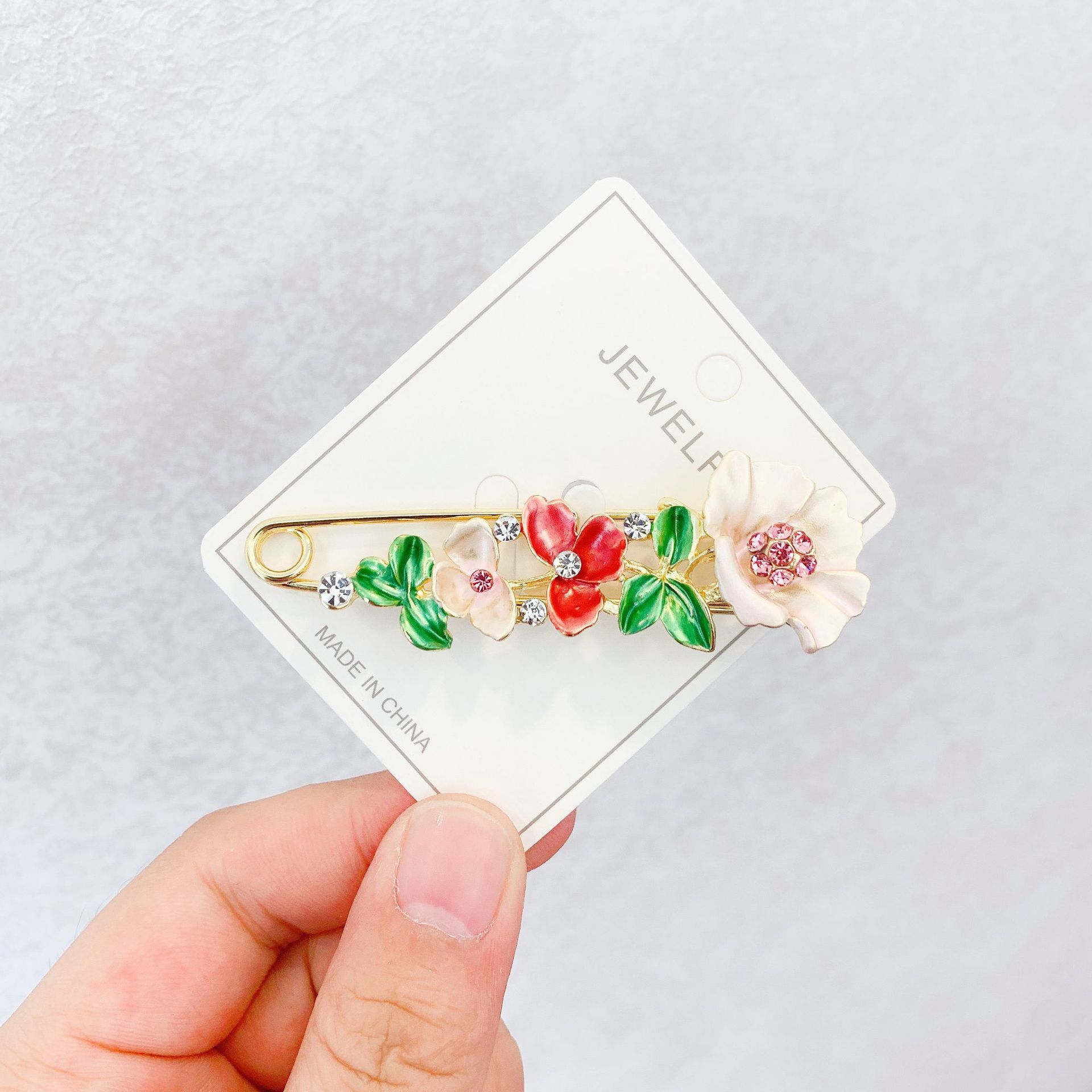 Sjal blomst broche diamant olie lilje tulipan sommerfugl stor nål sikkerhedsnål frakke kjole anti-genskin silke tørklæde spænde: 11