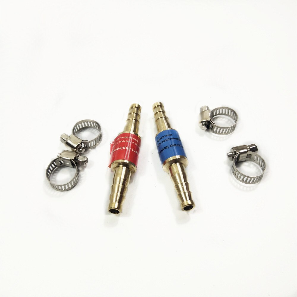 Flashback-spärr syre acetylen / bränslesäkerhetsventil svetsning / skärbrännare 8mm/0.31 "  or 10mm/0.4 " slangflamsträng