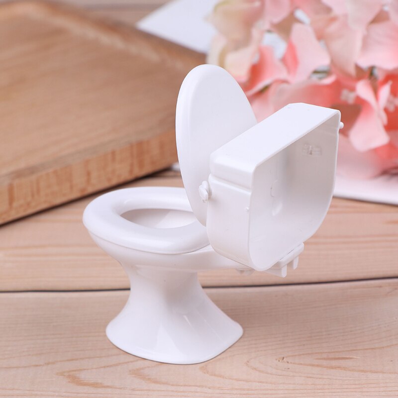 Poppenhuis Meubels Vintage Badkamer Modellering Witte Wc Poppenhuis Miniatuur Baby Pretend Speelgoed Poppen Accessoires
