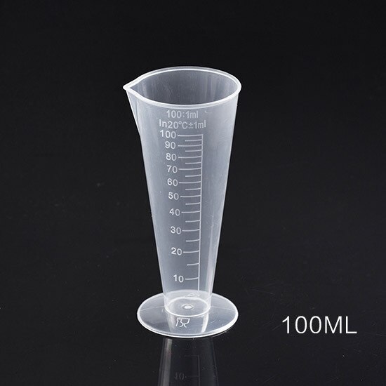 Taza medidora de plástico transparente de 100/300/600/1000ml, recipiente dosificador para laboratorio, herramienta de medición para cocinar y hornear: 100